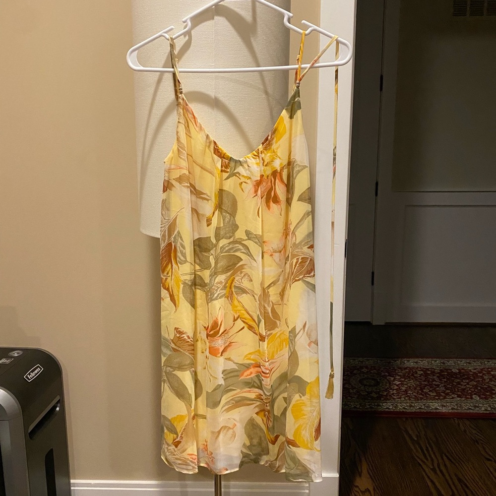 White House Black Market Yellow Floral Dress